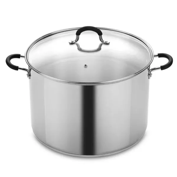 Cook N Home 20 qt. Stainless Steel Stock Pot with Glass Lid