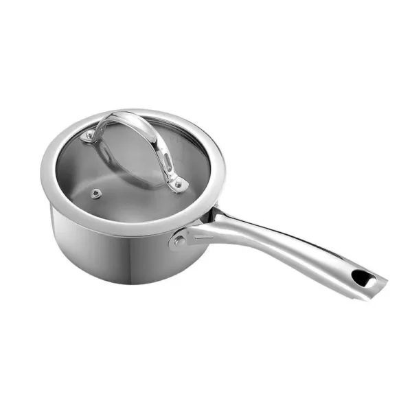 Cooks Standard Classic 1.5 qt. Stainless Steel Sauce Pan with Glass Lid