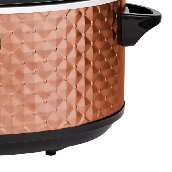 Brentwood Appliances Diamond 7 Qt. Copper Slow Cooker with Tempered Glass Lid