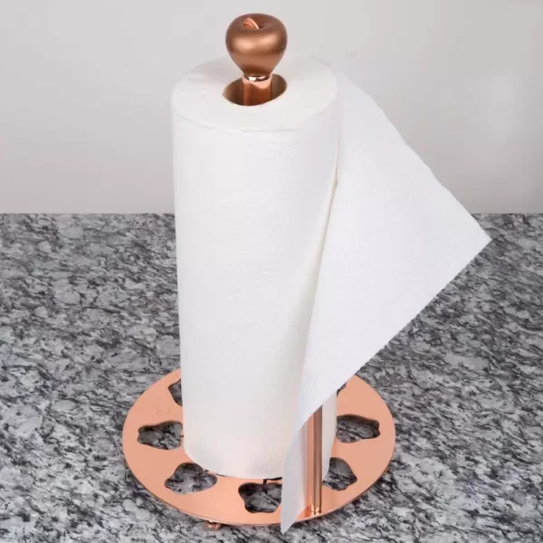 Creative Home Metal Paper Towel Holder Kitchen Towel Dispenser with Copper Finish for Kitchen Countertop Organizer