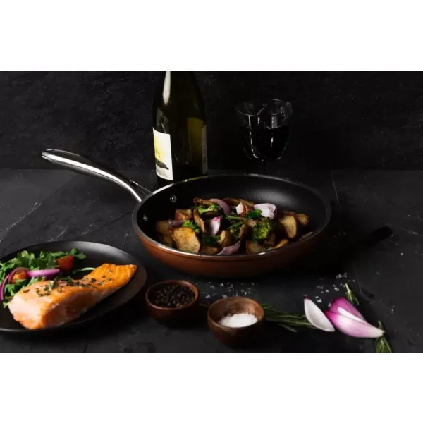 Gotham Steel 12 in. Copper Cast Textured Surface Aluminum Non-Stick Fry Pan