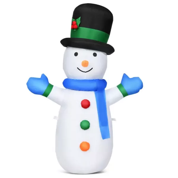 Costway 4  ft. Pre-lit LED Lights Christmas Snowman Christmas Inflatable with Strong Weather Resistance