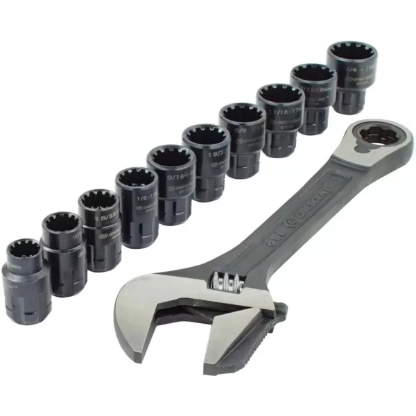 Crescent 3/8 in. Drive Pass-Thru Adjustable Wrench Set (11-Piece)