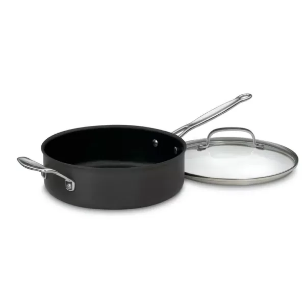 Cuisinart Chef's Classic 3.5 qt. Hard-Anodized Aluminum Nonstick Saute Pan in Black with Glass Lid