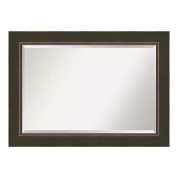 Amanti Art Milano 43 in. W x 31 in. H Framed Rectangular Beveled Edge Bathroom Vanity Mirror in Dark Bronze