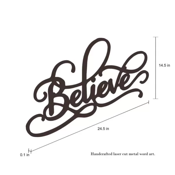 Lavish Home "Believe" Metal Cutout Sign