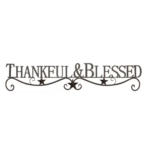 Lavish Home "Thankful and Blessed" Metal Cutout Sign