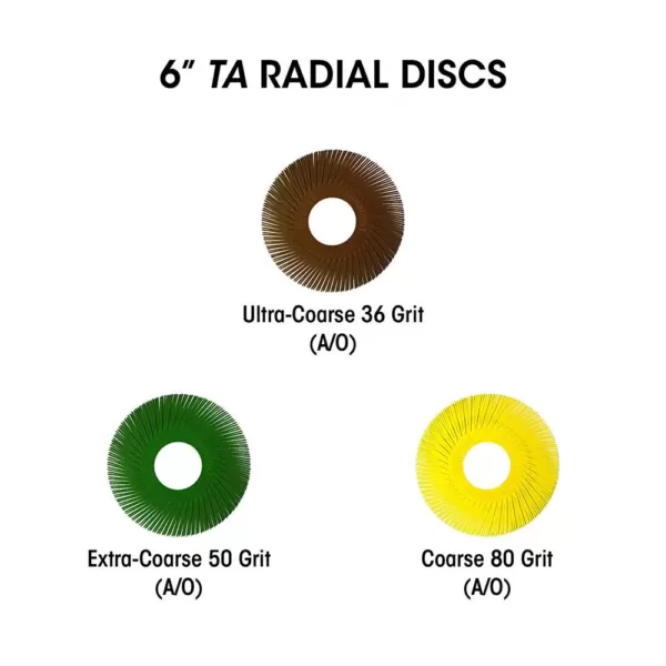 Dedeco Sunburst 3 in. 6-Ply Radial Discs 1/4 in. Fine 400-Grit Arbor Thermoplastic Cleaning and Polishing Tool