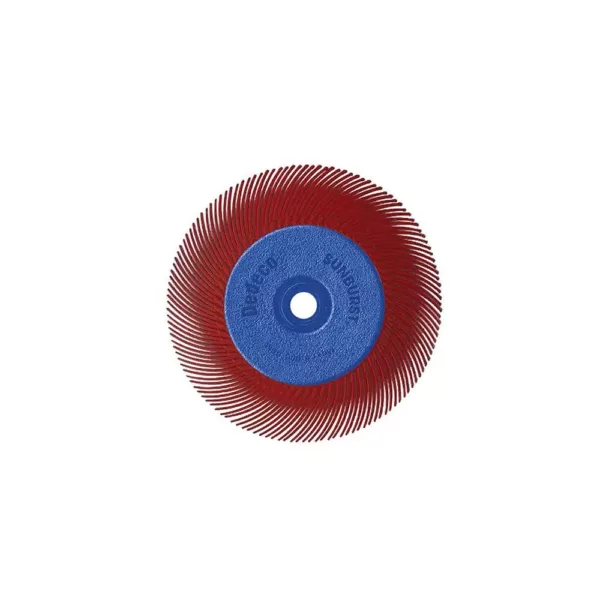 Dedeco Sunburst - 6 in. TC Radial Discs - 1/2 in. Arbor - Thermoplastic Cleaning and Polishing Tool, Standard 220-Grit (1-Pack)