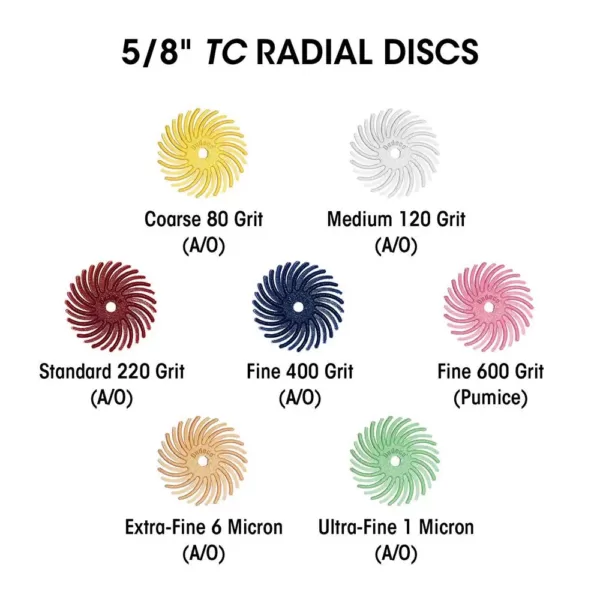 Dedeco Sunburst - 6 in. TC Radial Discs - 1/2 in. Arbor - Thermoplastic Cleaning and Polishing Tool, Standard 220-Grit (1-Pack)