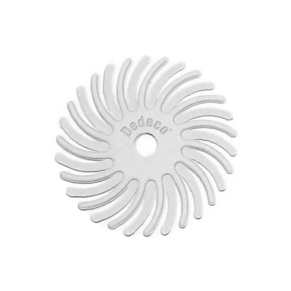 Dedeco Sunburst 1 in. Radial Discs - 1/8 in. Fine 400-Grit Arbor Rotary Cleaning and Polishing Tool (12-Pack)