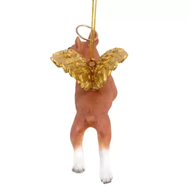 Design Toscano 3 in. Honor the Pooch Boxer Holiday Dog Angel Ornament