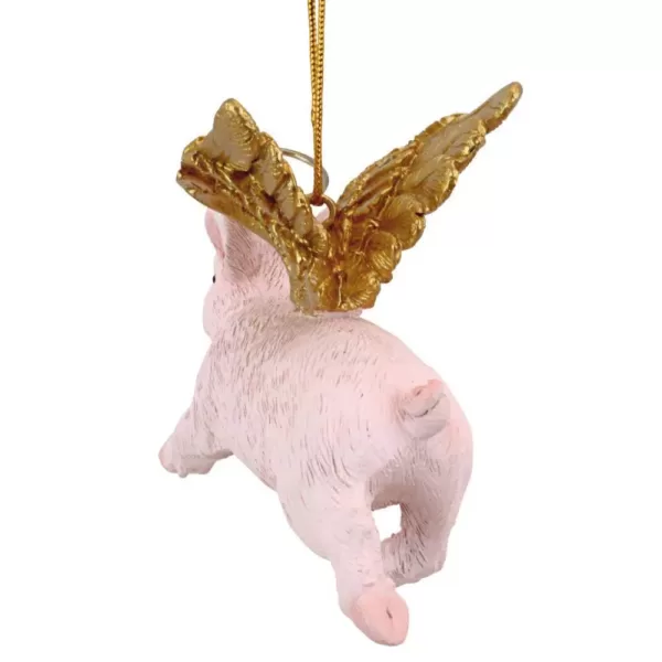 Design Toscano 3 in. Hog Heaven Flying Pig Angel Holiday Ornament