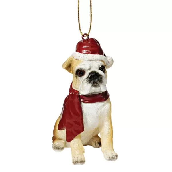 Design Toscano 3.5 in. Bulldog Holiday Dog Ornament Sculpture