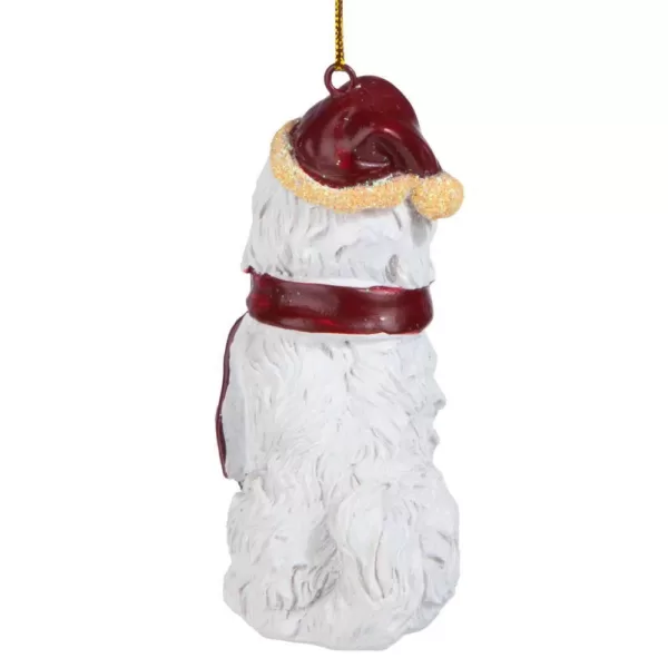 Design Toscano 3.5 in. Maltese Holiday Dog Ornament Sculpture