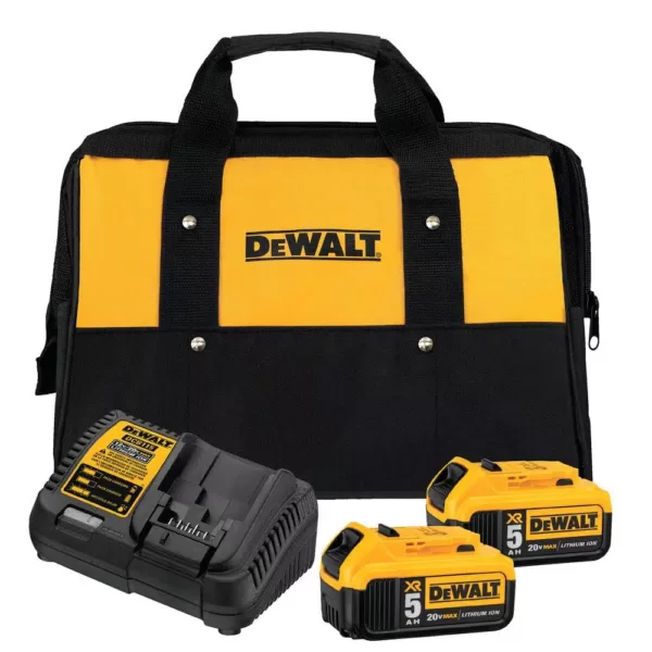 DEWALT 20-Volt MAX Cordless 4-1/2 in. to 5 in. Grinder, (2) 20-Volt 5.0Ah Batteries & Charger