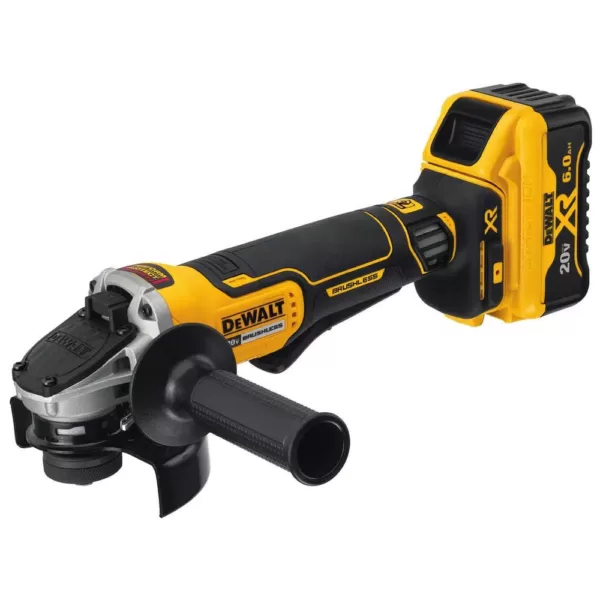 DEWALT 20-Volt MAX XR Cordless Brushless 4-1/2 in. Small Angle Grinder, (2) 20-Volt 6.0Ah Batteries & Reciprocating Saw