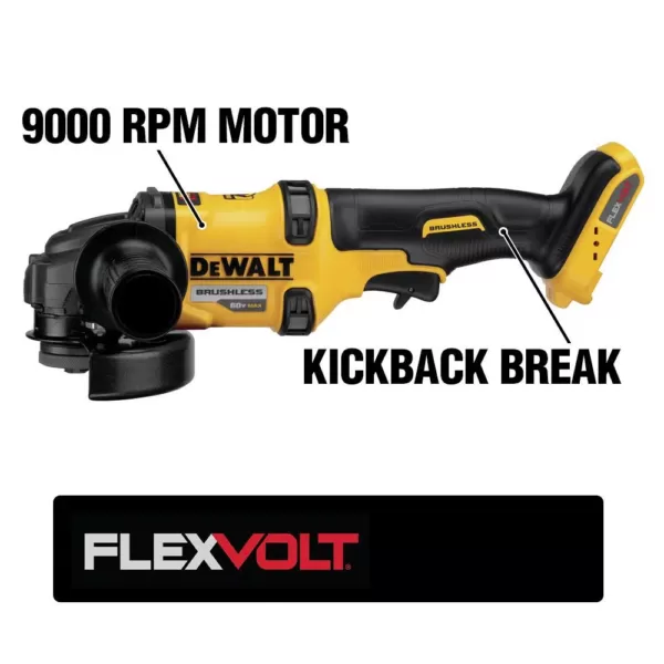 DEWALT FLEXVOLT 60-Volt MAX Cordless Brushless 4-1/2 in. Angle Grinder with Kickback Brake (Tool-Only)