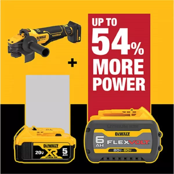 DEWALT 20-Volt MAX Cordless Brushless 4-1/2 - 5 in. Angle Grinder with FLEXVOLT ADVANTAGE and (1) FLEXVOLT 6.0Ah Battery Kit