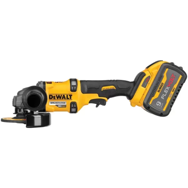 DEWALT FLEXVOLT 60-Volt MAX Brushless 4-1/2 in. - 6 in. Small Angle Grinder, (2) FLEXVOLT 9.0Ah Batteries & Reciprocating Saw