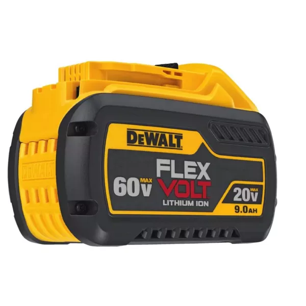 DEWALT FLEXVOLT 60-Volt MAX Brushless 4-1/2 in. - 6 in. Small Angle Grinder, (2) FLEXVOLT 9.0Ah Batteries & Reciprocating Saw