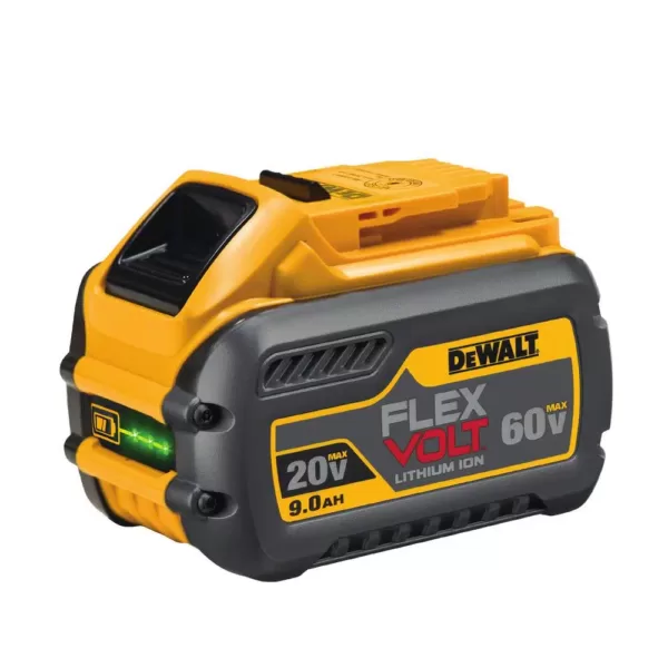 DEWALT FLEXVOLT 60-Volt MAX Brushless 4-1/2 in. - 6 in. Small Angle Grinder, (2) FLEXVOLT 9.0Ah Batteries & Reciprocating Saw