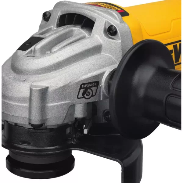 DEWALT 11 Amp Corded 4.5 in. Small Angle Paddle Switch Angle Grinder with Brake and No-Lock On