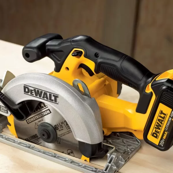 DEWALT 20-Volt MAX Cordless 6-1/2 in. Circular Saw with (2) 20-Volt Batteries 5.0Ah & Charger