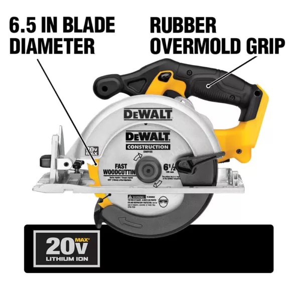 DEWALT 20-Volt MAX Cordless 6-1/2 in. Circular Saw with (1) 20-Volt Battery 4.0Ah & Charger