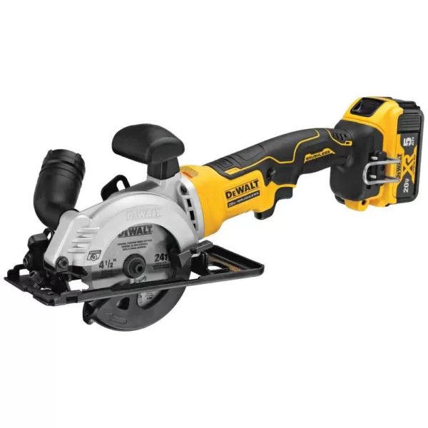 DEWALT ATOMIC 20-Volt MAX Cordless Brushless 4-1/2 in. Circular Saw with (1) 20-Volt Battery 5.0Ah & Charger