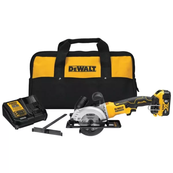 DEWALT ATOMIC 20-Volt MAX Cordless Brushless 4-1/2 in. Circular Saw with (1) 20-Volt Battery 5.0Ah & Charger