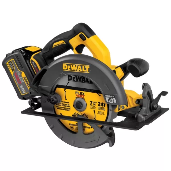 DEWALT FLEXVOLT 60-Volt MAX Cordless Brushless 7-1/4 in. Circular Saw, (1) FLEXVOLT 6.0Ah Battery & 1/2 in. Impact Wrench