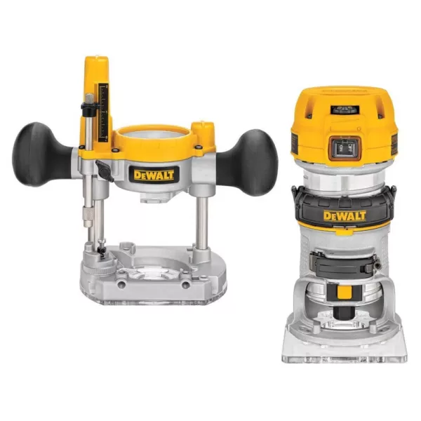 DEWALT 7 Amp Corded 1-1/4 Horsepower Compact Router with Plunge Base and Bag