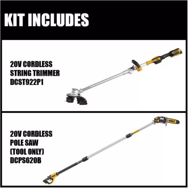 DEWALT 20V MAX Lithium-Ion Brushless Cordless String Trimmer with Bonus 8 in. 20-Volt MAX Pole Saw (Tool Only)