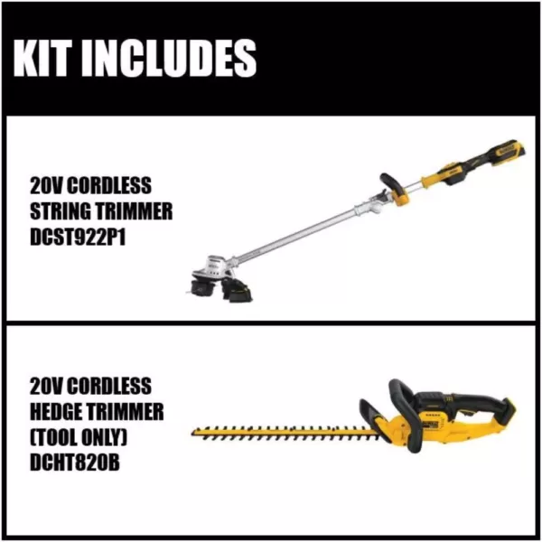 DEWALT 20V MAX Brushless Cordless String Trimmer with Bonus 22 in. 20V MAX Hedge Trimmer (Tool Only)