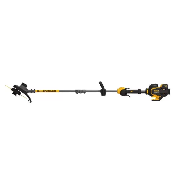 DEWALT 15 in. 60V MAX Lithium Ion Cordless FLEXVOLT Brushless String Grass Trimmer w/ (2) 3.0Ah Batteries and Charger Included