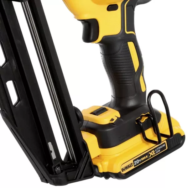 DEWALT Cordless 20-Volt Max 16-Gauge Angled Finish Nailer Kit with Bonus 20-Volt MAX XR Lithium-Ion 2.0Ah Battery 2-Pack