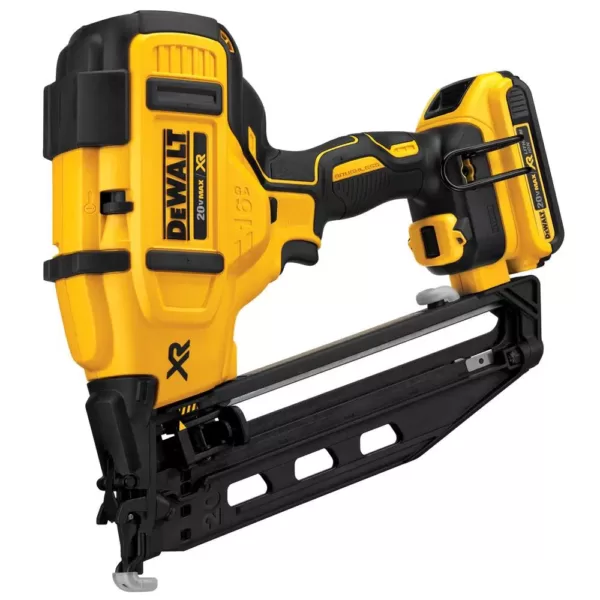 DEWALT 20-Volt MAX 16-Gauge Cordless Angled Nailer Kit with Bonus Bare 20-Volt MAX 1/4 in. Cordless Impact Driver