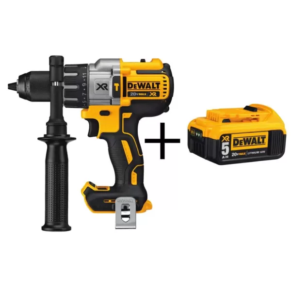 DEWALT 20-Volt MAX XR Cordless Brushless 3-Speed 1/2 in. Hammer Drill with (1) 20-Volt 5.0Ah Battery