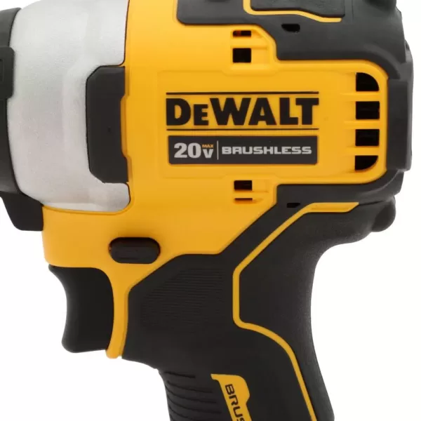 DEWALT ATOMIC 20-Volt MAX Cordless Brushless Compact 1/4 in. Impact Driver, (1) 20-Volt 1.3Ah Battery, Charger & Bag