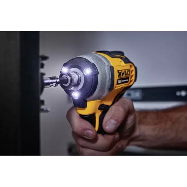 DEWALT ATOMIC 20-Volt MAX Cordless Brushless Compact 1/4 in. Impact Driver, (2) 20-Volt 1.3Ah Batteries, Charger & Bag