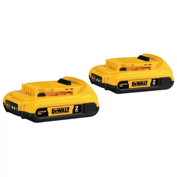 DEWALT ATOMIC 20-Volt MAX Cordless Brushless Compact 1/4 in. Impact Driver, (2) 20-Volt 1.3Ah & (2) 20-Volt 2.0Ah Batteries