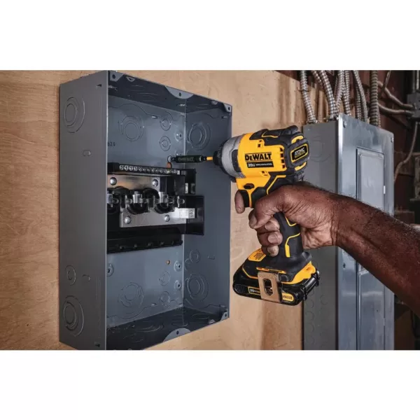 DEWALT ATOMIC 20-Volt MAX Cordless Brushless Compact 1/4 in. Impact Driver, (2) 20-Volt 1.3Ah & (2) 20-Volt 2.0Ah Batteries