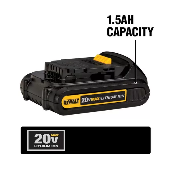 DEWALT 20-Volt MAX Cordless 1/4 in. Impact Driver, (2) 20-Volt 1.3Ah Batteries, Charger & Bag