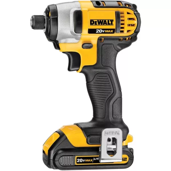 DEWALT 20-Volt MAX Cordless 1/4 in. Impact Driver, (2) 20-Volt 1.3Ah Batteries, Charger, Bag & 28-Pieces Screwdriving Set