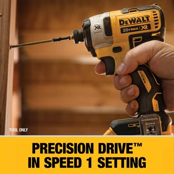 DEWALT 20-Volt MAX XR Cordless Brushless 3-Speed 1/4 in. Impact Driver with (1) 20-Volt 5.0Ah Battery & 4-1/2 in. Grinder