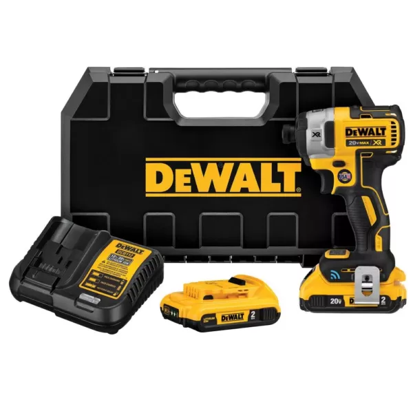 DEWALT 20-Volt MAX XR with Tool Connect Cordless Brushless 1/4 in. Impact Driver with (2) 20-Volt 2.0Ah Batteries & Charger