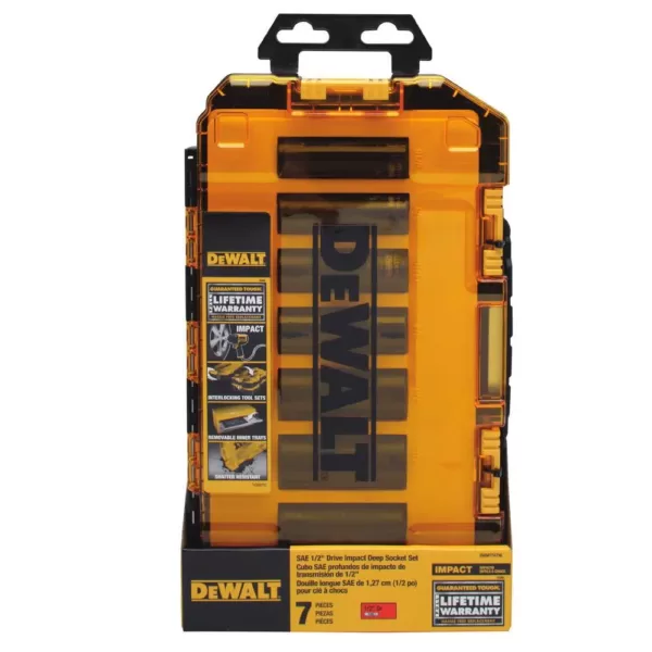 DEWALT 1/2 in. Drive SAE Deep Impact Socket Set (7-Piece)