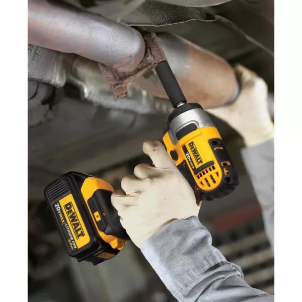 DEWALT 20-Volt MAX Cordless 3/8 in. Impact Wrench Kit with Hog Ring, (2) 20-Volt 4.0Ah Batteries & (1) 20-Volt 5.0Ah Battery