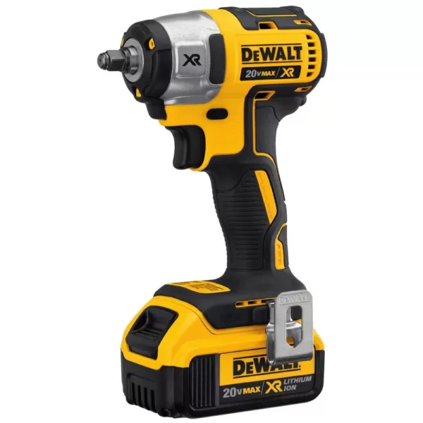 DEWALT 20-Volt MAX XR Cordless Brushless 3/8 in. Compact Impact Wrench with (2) 20-Volt 4.0Ah Batteries & Charger